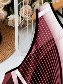 EMERY ROSE 大码女式印花圆领无袖休闲舒适度假连衣裙 - 彩色 - 查看 3