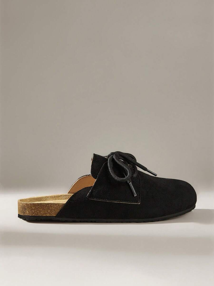 Solecia 女士系带休闲平底鞋，百搭时尚 - 黑色 - 查看 1