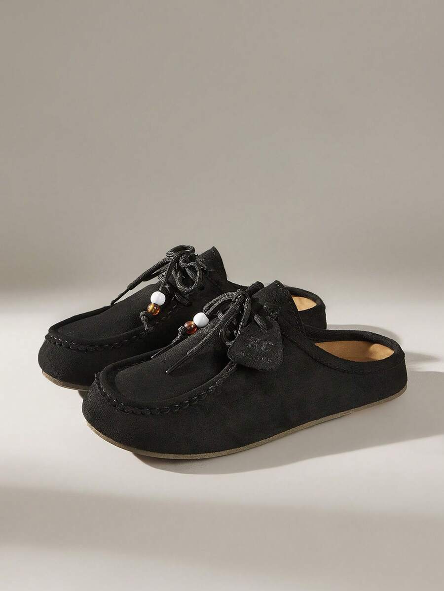 Solecia Giày mules nữ buộc dây, kiểu dáng thường ngày, dễ mang. - màu đen - Xem 1