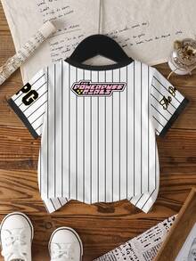 THE POWERPUFF GIRLS X SHEIN Young Girl Blossom, Bubbles, Buttercup Pattern Round Neck Short Sleeve T-Shirt - White - View 2