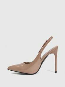 CUCCOO SZL Women's Pointed Toe Stiletto High Heel Black Fashion Sexy Evening Party Pumps With Ankle Strap Valentine's Day - Mirror apricot - View 9