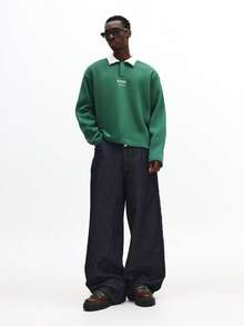 SUMWON 长袖 Polo 衫，白色领子，胸前饰有经典 Logo，适合春夏休闲穿着。 - 綠色 - 查看 3