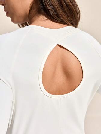 Exploreva Women's Outdoor Sports Casual Solid Color Long Sleeve T-Shirt