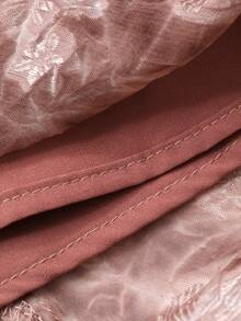 DAZY 两件套女士刺绣领衬衫上衣和休闲半裙套装（春季款） - 咖啡棕 - 查看 7