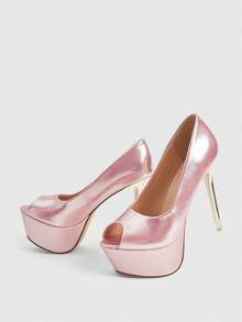 CUCCOO LuxiPop Giày cao gót đế dày thời trang dành cho nữ, thích hợp cho các dịp tiệc tùng - Hồng - Xem 5