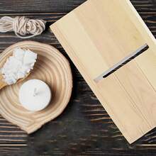 1-Piece Set Of Candle Soap Scraper, Wooden Slanted Soap Scraper Tool, Suitable For Trimming Handmade Soap And Candles During Christmas And Halloween, DIY Crafts Production, Wooden Soap Slanted Scraper, Candle Cutting Mold, Soap Candle Mold Cutter - Apricot - View 6