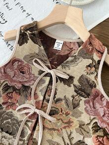 LMoss Kids Young Girl Ditsy Floral Casual Vest - Multicolor - View 4