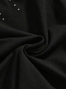 ROMWE Grunge Punk Y2K Sexy Punk Rivet Design Versatile Cropped Camisole For Women - Black - View 4