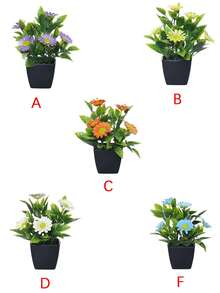这款5件套黑色仿真花盆非常适合家居装饰，包含小型仿真向日葵花盆，可用于节日庆典。花盆适用于室内房间装饰、办公室、浴室和卧室，并配有塑料桉树叶和迷你小麦草。是室内桌面仿真植物装饰的理想之选。 - 彩色 - 查看 2