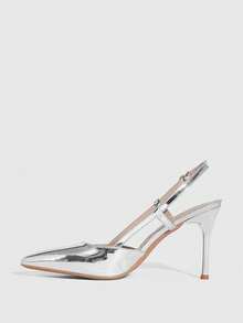 CUCCOO SZL Women's Pointed Toe Buckle Design Fashionable Elegant High Heels Valentine's Day