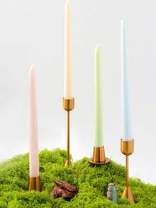 4pcs Candles, Perfect For Grand Occasions Like Banquets, Weddings, And Family Gatherings To Create A Romantic And Solemn Atmosphere. Made From , Smokeless Soy Wax, These Candles Are Available In A Variety Of Beautiful Colors - Multicolor - View 1