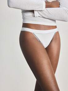 Ocili 100% Cotton Baby Pink Soft Comfy Icy Silk Cotton Cheeky Panties For Women - White - View 5