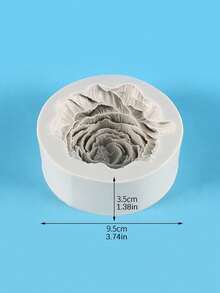 1pc Peony Flower Shaped Silicone Mold, Suitable For DIY Candle Making - Grey - View 3
