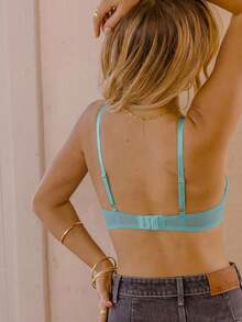 Aralina Floral Lace Triangle Bralette - Mint Blue - View 2