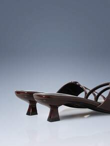 CUCCOO GRLICON 女士高跟凉鞋，Y2K风格，朋克摇滚，机车风，酷女孩风，适合万圣节、圣诞节、派对等场合 - 深棕色 - 查看 4