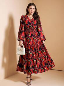 SHEIN LUNE 大码女装秋冬休闲航海风女装蓝色简约蓬松长袖复古风格女装万圣节服装女装海军风外套万圣节服装女装冬季服装海军风服装女装冬季服装女装外套 - 彩色 - 查看 2