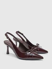 CUCCOO BIZCHIC Women's Pointed Toe Buckle Design Fashionable High Heels, Versatile For Daily Wear - Coffee Brown - View 1