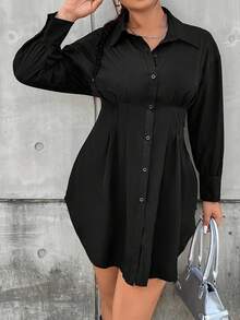 Vionelle Talla grande Camisa con diseño de fruncido - Negro - Ver 5