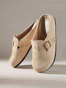 Solecia Giày lười nữ đế bằng màu trơn, trang trí kim loại, kiểu dáng thường ngày, thích hợp cho kỳ nghỉ xuân, lễ Phục sinh và Giáng sinh. - Hạnh nhân # - Xem 6