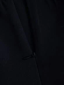 Sweetra 2pcs Set: Elegant Slim-Fit Blazer Jacket And Strapless Dress, Suitable For Commuting, Autumn/Winter - Navy Blue - View 7