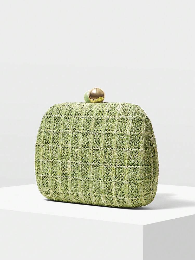 Women's Small Stylish Vacation Straw Clutch Bag For Vacation/Travel