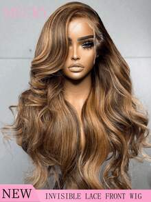 MECRY 真人前额发假发 6-36 英寸蕾丝前额假发 13X4 13*6 4*4 5*5 和 13*1 黑色水波纹蕾丝前额假发 真人前额发 200% 密度 真人 13X4 蕾丝前额假发 真人前额发预先拔毛，适用于 13*1 精灵短发假发 - S4/27 - 查看 6