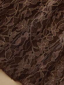 SHEIN 3D立体花朵A字蝴蝶结可爱女童（幼儿）连衣裙，亲子装 - 咖啡 - 查看 10