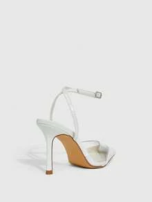 CUCCOO SZL Schwarze Satin-Twill- und Mesh-Patchwork Mode sexy elegante Hochzeitssaison Spitze Zehen Riemen High Heel Pumps