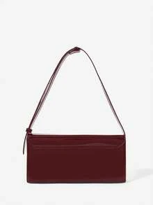 Maija 1pc Women's Shoulder Bag, Hobo Bag, Handbag, Wine Red Color, Fashion, Elegant, Minimalist, Personalized, Versatile, Classic, Suitable For Commuting, Office, Dating, Daily, Shopping, Afternoon Tea (Adjustable Shoulder Strap), New Year, Valentine's Day - Burgundy - View 5