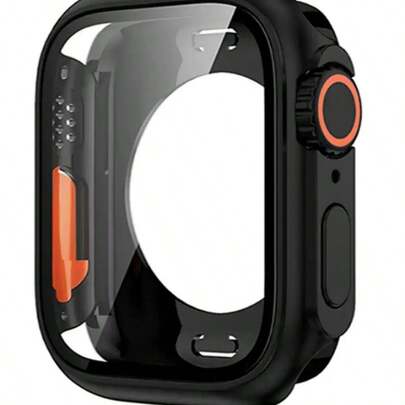 Screen Protector Case, Front And Back Cover Protection Case (Titanium) Compatible With Apple Watch Series 9/8/7/6/5/4/Series SE 2 45mm 41mm 44mm 40mm.