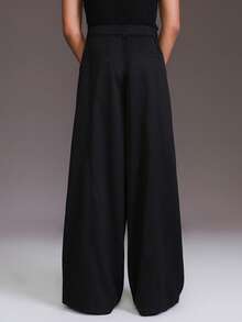 STYNVO Quần ống rộng dáng rộng, đơn sắc, túi xếp ly dành cho nam - màu đen - Xem 2