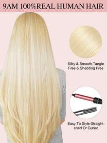 Seamless Clip In Hair Extensions Human Hair #613 Blond Remy Clip In Extensions Human Hair Invisible PU Skin Weft Natural Remy Hair Extensions Real Human Hair Clip Ins 14-22 Inch - S613 - View 10