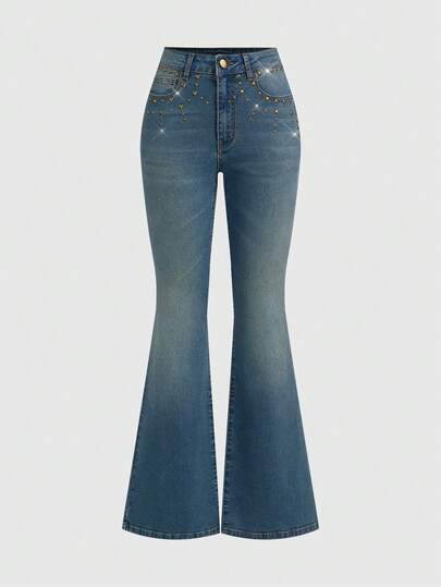 Grunge Punk Women's Y2K Retro Distressed Ultra Low Waist Flare Leg Pants