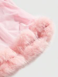 ROMWE Kawaii 情人节可爱甜美娃娃裙，毛绒面料性感睡衣（女士款）