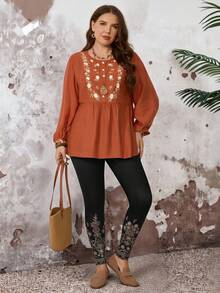 EMERY ROSE Quần legging nữ cỡ lớn thời trang thường ngày mùa thu/đầu xuân, chất liệu co giãn cao, in họa tiết hoa, màu đen, thích hợp cho kỳ nghỉ, ngày Valentine, đi chơi, mẫu mới 2026, đơn giản và thời trang cho mặc hàng ngày, mẫu mới 2025, mùa xuân cho nữ, mùa đông, kỳ nghỉ cho nữ, ngày lễ cho nữ, mùa xuân cho nữ, ngày Valentine, ngày lễ tình nhân cho nữ. - màu đen - Xem 7