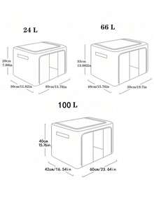 1pc Foldable Storage Box With Steel Frame, Large Capacity Waterproof & Dustproof Organizer For Clothes, Quilts & Bedding, Wardrobe & Closet Accessories, Space-Saving Home & Dormitory Storage Solution - Dark Grey - View 7