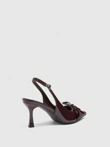 CUCCOO BIZCHIC Women's Pointed Toe Buckle Design Fashionable High Heels, Versatile For Daily Wear - Coffee Brown - View 4