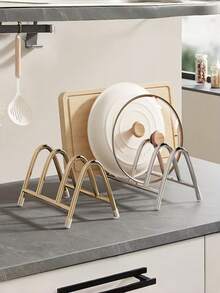 Cirelle Organizador de tapa de olla y plato de varias capas - Organizador de encimera de cocina que ahorra espacio, estante de almacenamiento de cocina estable - Multicolor - Ver 3