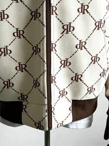 Manfinity Dauomo Men's Casual Fashion Street Full Print Zip-Up Baseball Jacket, Spring/Autumn - Multicolor - View 4