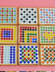 1set Diy Mosaic Coaster Material Kit For Parent-Child Activities, Girls' Toy, Handmade Diy Material - Multicolor - View 4