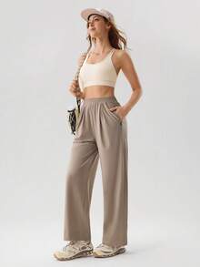 OutZeal Women Sports Pants Camping Hiking Quick-Drying Cool Touch High Waistband Wide Leg Bottom - Khaki - View 8