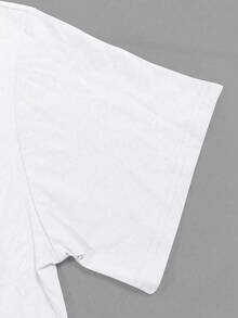 Glimmora 女士猫咪印花圆领短袖休闲T恤 - 白色 - 查看 4