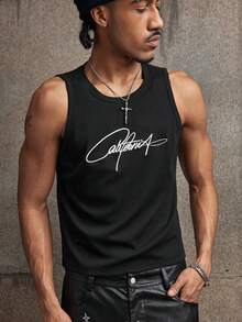 Men's AXEPEAK Casual Fashion Tank Top - Black - View 3