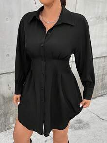 Vionelle Talla grande Camisa con diseño de fruncido - Negro - Ver 3