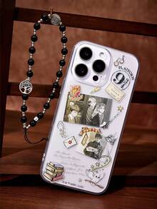 HARRY POTTER X SHEIN Cineframe Pattern Printed Transparent Phone Case, Compatible With IPhone 11 - 17 Pro Max - transparent white - View 2