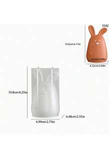 1个心形玫瑰熊蜡烛硅胶模具 - DIY情人节手工香薰熊工艺品，适用于家居装饰、婚礼装饰和派对礼品 - 浪漫礼物和庆祝活动的完美之选 - 白色 - 查看 4