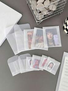20/30pcs Sulfuric Acid Paper Semi-Transparent Card Holder Protector Envelopes, Waterproof File/Photo Storage Sleeves,Christmas - Transparent Frosted - View 2