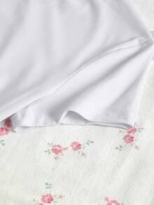 Rovax Ladies' Round-Neck Tight-Fitting T-Shirt, White Short Sleeves, Best-Selling In Spring And Autumn, Cherry Pattern Style - White - View 4