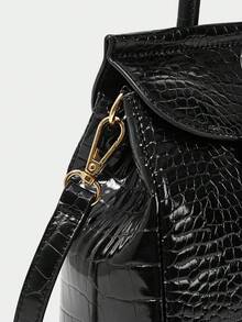 SHECARRY 时尚百搭手提包通勤包，时尚酒红色包包，优雅女士情人节包 - 槍色 - 查看 8