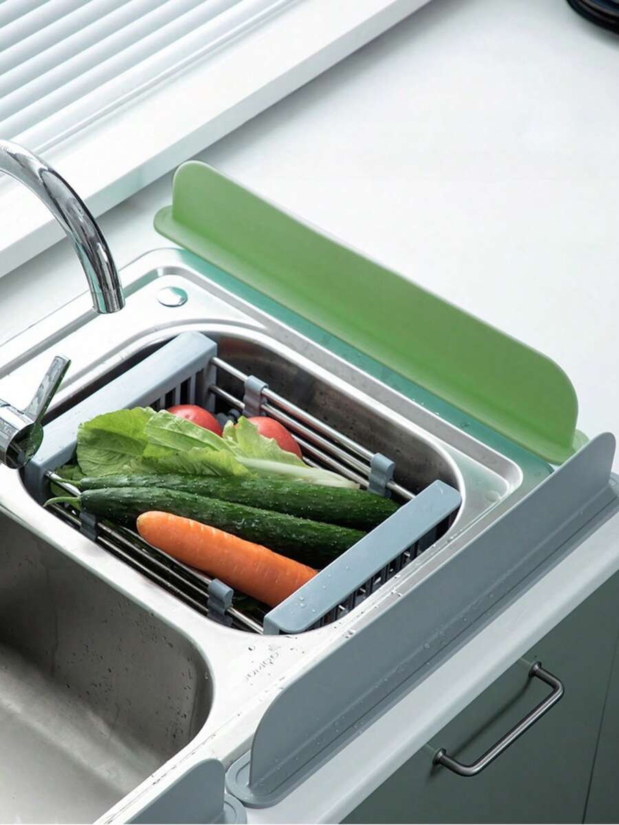 Protector de salpicaduras de silicona para fregadero de cocina, barrera de agua para encimera, fácil de limpiar, para uso en fregadero de laboratorio, lavabo, fregadero de verduras, lavavajillas, hogar, restaurante, baño, caravana. Cubierta impermeable para utensilios de cocina - Unitalla - Ver 1